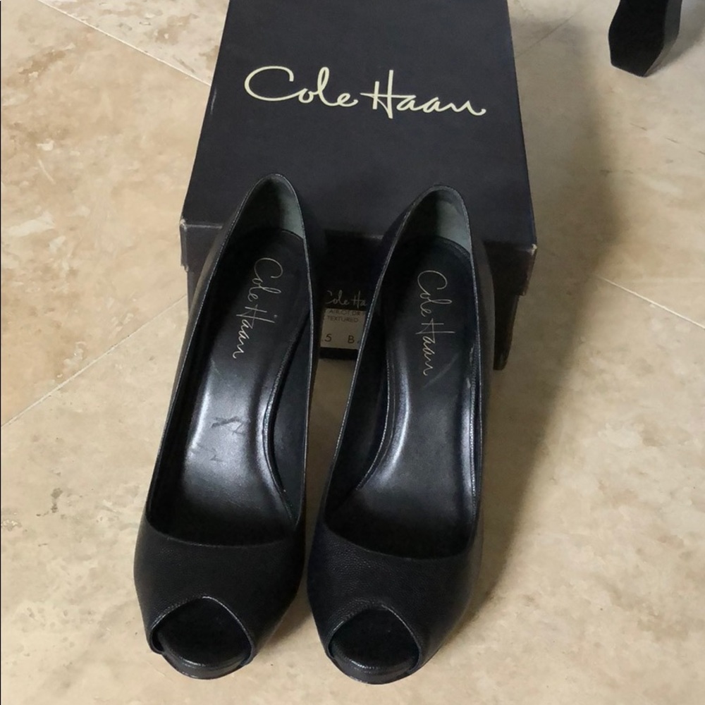 Cole Haan Black peep toe pumps Nike Air